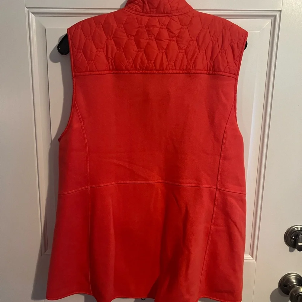 Talbots Orange Quilted Vest Lightweight Stand-Up Collar - Picture 9 of 13
